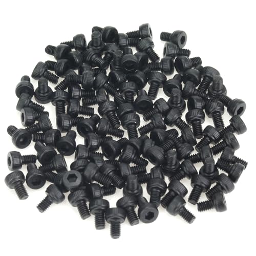 105 Pieces M2.5 x 4mm Socket Head Cap Screws, Thread Pitch 0.45mm, Sutemribor M2.5 Black Screws, 12.9 Grade Alloy Steel, Black Oxide Finish, Fully Threaded - size: M2.5 x 4mm, style: Socket Head