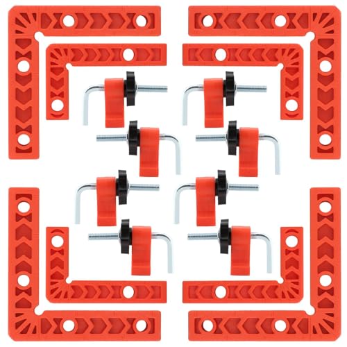 16pcs Right Angle Clamp Set, 90 Degree Clamp,Positioning Squares, 3/4inch x 8 Right Angle Clamp with 8 Clamp,Corner clamps Woodworking Tool