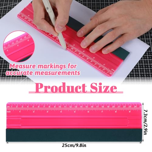 Wallpaper Smoothing Tool, Professional Vinyl Squeegee with Ruler Felt Squeegee for Vinyl Decals Sticker Paper Wallpaper Window Film Tools - size: 10inch