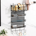4 Tier Hair Tool Organizer Wall Mount, curling iron holder Basket, Black - color: 5 Tiers Black