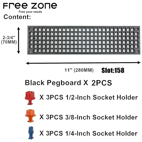 Free Zone Bit Organizer Set, 316-Hole 1/4" Hex Bit Toolbox Storage - color: Black