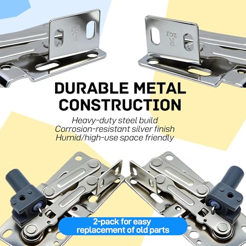 LD-0220-50SC Soft-Close Pivot Hinges 2-Pack, Silent Tip Out Tray & Cabinet Hinges, Heavy-Duty Self-Closing for Kitchen/Bathroom (Silver)