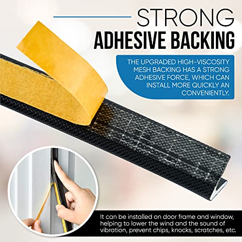 Adhesive V Shape Weatherstrip, Weather Stripping Door Seal Strip Foam Door Frame Insulation Side Jamb Bottom Groove Gap Filler Soundproof V Weatherstripping (Black, 1/2 in x 1/2 in x 26 Ft) - color: Black