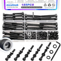 mxuteuk 185PCS M5 Screws Assortment Set, M5 Hex Socket Head Cap Screws Bolts Nuts Kit, 12.9 Grade Alloy Steel Bolts with Hex Wrench - size: 185PCS M5 x 30/35/40/45/50mm