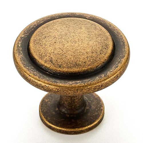 Ravinte Antique Brass Cabinet Knobs Zinc Drawer Knobs, 1-1/4 Inch, 30 Pack - color: Antique Brass