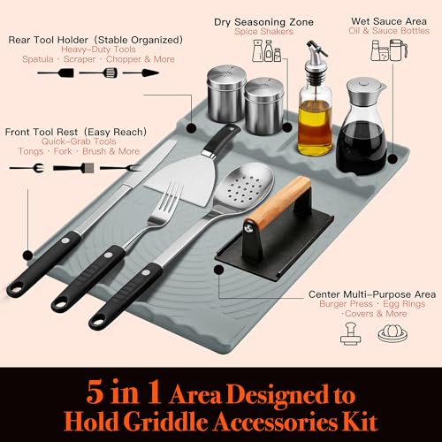 Silicone Grill Mat for Blackstone Griddle Accessories (Gray-2Pack) - color: Gray-2Pack