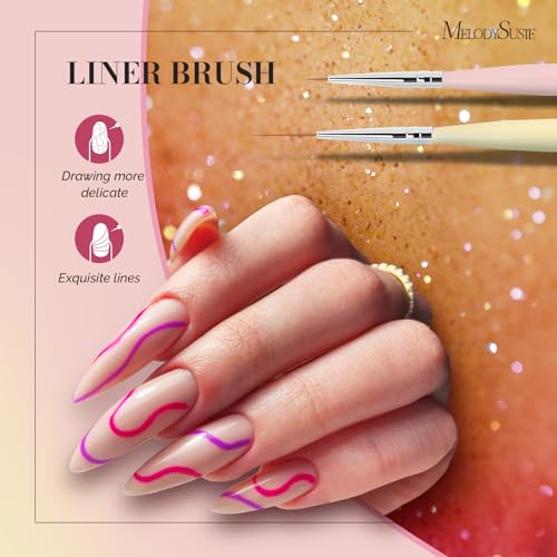MelodySusie Nail Art Brushes Set, 6pcs Nail Art Design Pen Painting Tools - color: Color, size: 6