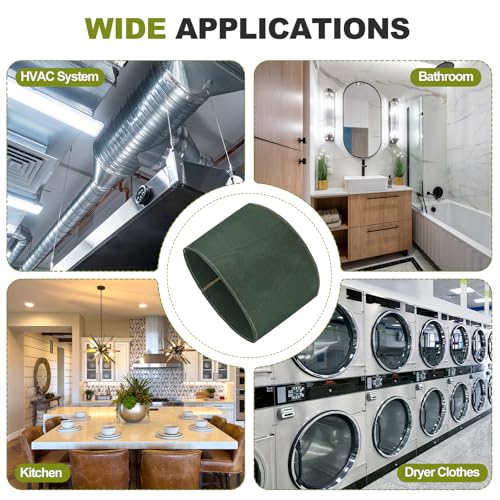 Duct Connector (14") - Flexible Canvas Female Fit Air Duct Vibration Noise Reducing Ducting Coupler Pipe Fitting Coupling for HVAC Ventilation Exhaust Fan Vent Systems, Green - size: 14 Inch
