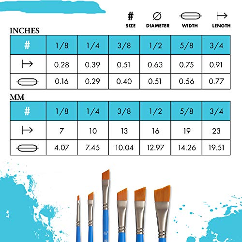 Princeton Select Artiste Angle Shader Brush, Synthetic, Short Handle, Size 3/8 inch, 1 Count - size: Size 3/8 inch