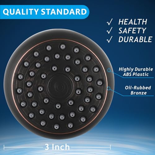 High Pressure Shower Head - Powerful Bathroom Pressure Boosting Showerhead - Perfect Universal Replacement for Rain Shower Heads(Oil Rubbed Bronze) - color: Oil Rubbed Bronze