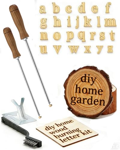 1/2" 26 Pcs Wood Burning Letter Kit, Mini Lowercase Letter Branding Iron - color: 1/2 Inch 26 Pc Lowercase Letter