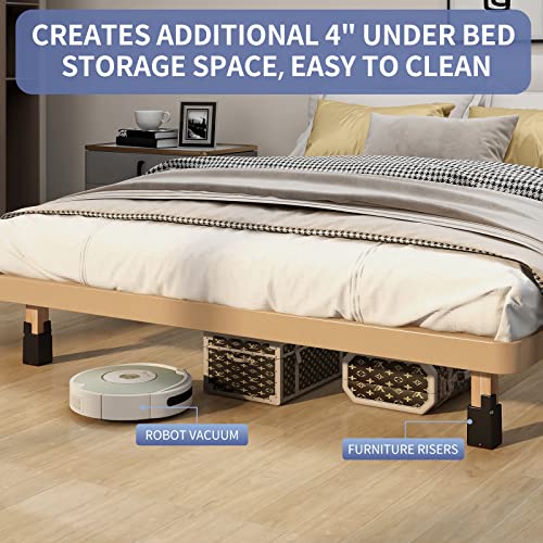 Bed Risers 4 Inch with Adjustable Screw Clamp,4 Pack Black