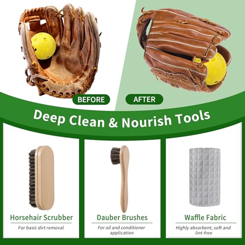 Baseball Glove Break-in kit, One Piece Structure Baseball & Softball Glove Mallet, Glove Wrap Band, Practice Ball, Baseball Mitts Shaping Hammer for Adult Youth Catchers - size: Upgraded 6-Piece Kit