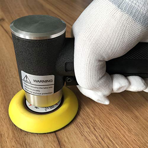 2" & 3" Dual Action Mini Air Sander, Random Orbital Pneumatic Polisher Kit with Pads & Accessories, High Speed Air Angle Sander for Auto Body, Wood, Metal, and Furniture Polishing - size: 2" and 3" pad
