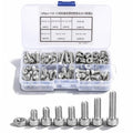 140PCS #10-32 Screws Assortment Kit, 5/16 1/4 5/8 3/8 3/4 1/2 Hex Socket Head Bolts, Nuts & Washers Assorted Set, Hex Socket Head Cap Screws Bolts Nuts Washer Kit, 304 Stainless Steel
