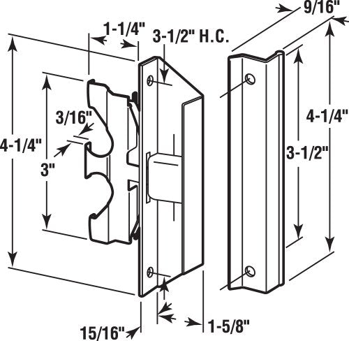 Prime-Line A 220 Black, Screen Door Latch and Pull, fits Bay Mills (Single Pack), Plastic/Steel/Zinc