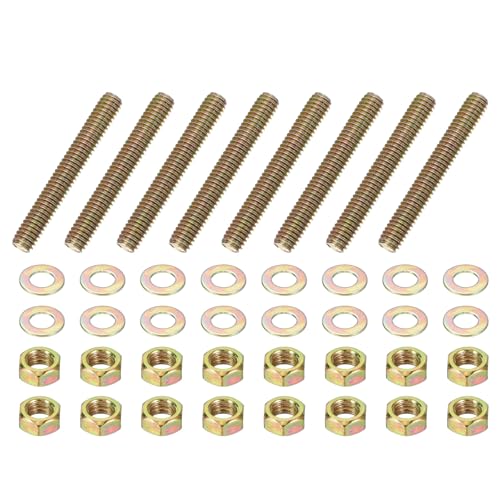 PATIKIL 5/16" x 2-1/4" Color Zinc Fully All Thread Rod, 8 Pcs Carbon Steel Long Threaded Screw Stud Bolts for Furniture Garden Mounting Assembly Fastening - size: 5/16" x 2-1/4"