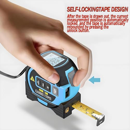 The 3-in-1 almighty laser measuring tools ruler,16Ft Ruler 197Ft Laser - color: Blue, size: Laser 197 ft