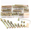 54-Set Crib Screws, Furniture Screws and Nuts Kit, Bed Frame M6 x 16mm/ 20mm/ 25mm/ 30mm/ 40mm/ 50mm/ 60mm/ 70mm/ 80mm Barrel Nut & Wooden Dowel Assortment Kit