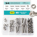 M8 x 10mm 20mm 30mm 40mm Button Head Socket Cap Screws Bolts and Nuts, Stainless Steel 304, Bright Finish, Metric Allen Hex Drive, Fully Thread, Assortment Kit 48PCS - size: Button M8x10-40mm+Nuts