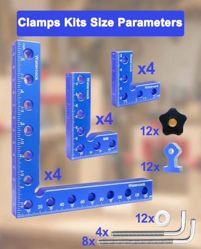 12PCS Corner Clamps for Woodworking, 90 Degree Aluminum Corner Clamps - size: 12pcs