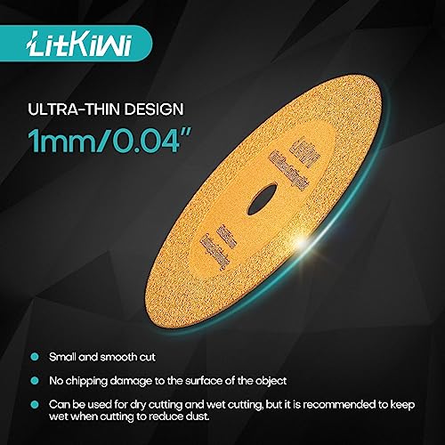 5PCS Mini Glasses Cutting Disc,1mm Ultra-Thin Diamond Cutting Blade Wheel - size: 5PCS Blades