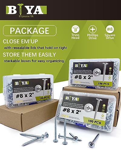 Wood Screws,#8×2 inch 300Pcs Truss Head Wood Cabinet Screws - color: Silver, size: #8×2"