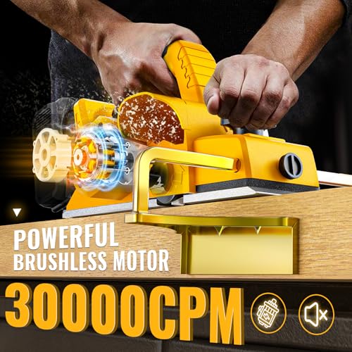 MtiolHig Cordless Planer Compatible with DeWalt 20V Battery,Tool Only - color: Yellow