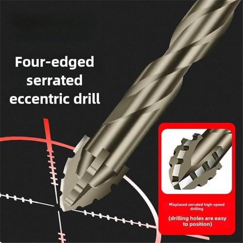 Four Blade Serrated Eccentric Drill Bit | TiN‑Coated High‑Hardness Wear‑Resistant Drill & Tap Combo | Universal Wood Plastic Masonry Concrete | Assorted Diameter Set (4+5+6+8+10) - color: 4+5+6+8+10