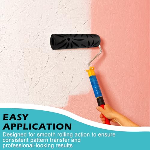 9 in Poinsettia Style Texture Roller for Walls and Ceilings