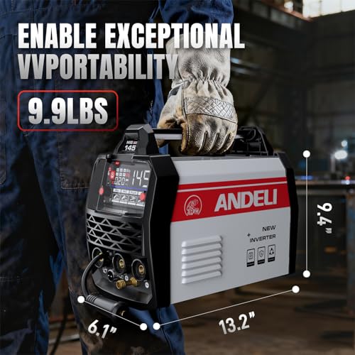 ANDELI Aluminum MIG Welder145A, 4-in-1,110V/220V - color: Red4