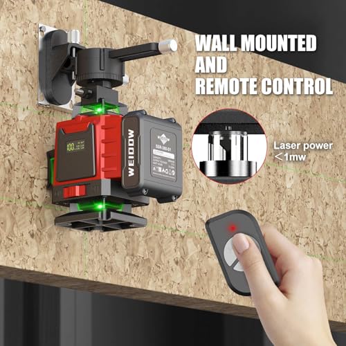 WEIDDW Laser Level 360° Green Cross Line Self Leveling Laser Measuring Tool - size: XL