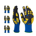 3 Pairs Work Gloves, Impact Resistant Gloves with Rubber Men Women - size: X-Large