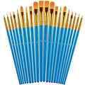 Paint Brushes Set for Acrylic Painting, 20 Pcs Oil Watercolor Acrylic Paint Brush, Artist Paintbrushes for Body Face Rock Canvas, Kids Adult Drawing Arts Crafts Supplies, Blue - color: Blue