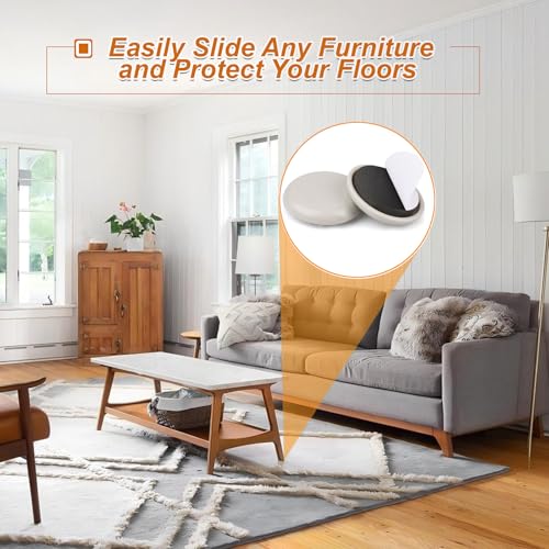 1-1/4" Upgraded Furniture Sliders for Carpet & Hardwood Floors