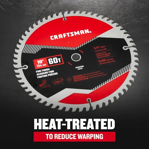 CRAFTSMAN 10 in Table Saw Blade 60 Tooth with 5/8 in Arbor (1 Pack) (CMAS21060) - size: STANDARD, style: 10IN 60T