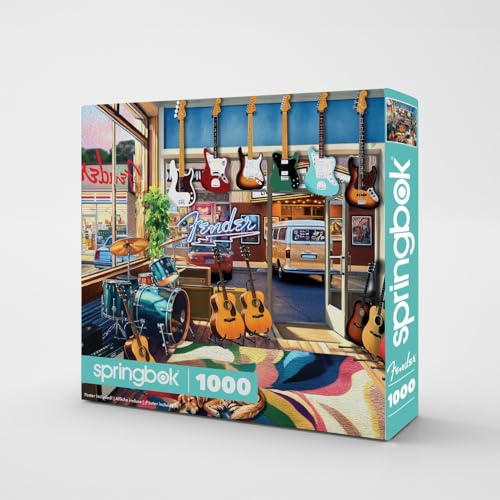 Springbok Fender Guitar Shop 1000 Piece Guitar Jigsaw Puzzle for Adults - style: Guitar Shop
