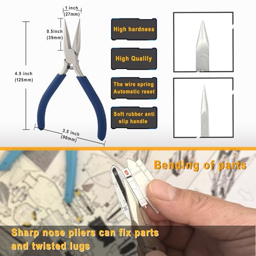 Metal Puzzle Tool Kits,3D Metal Puzzle for Adult Tool Set,Metals Earth Tools Kit Including Plier Bending Assist Tab, Caliper,File and Tweezers