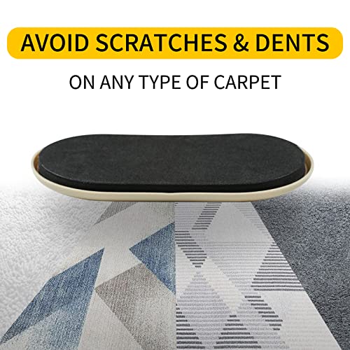 new space Oval Furniture Sliders, 8pcs 3 1/2" x 6" - Reusable Sliders for Carpet, Heavy-Duty Movers - Easily Move & Protect Furniture & Carpet - color: Beige (for Carpet)