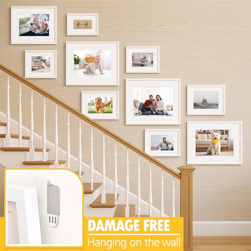 LuBanSir 12 Pack Picture Hanging Hooks with 16 Strips for Small Photos