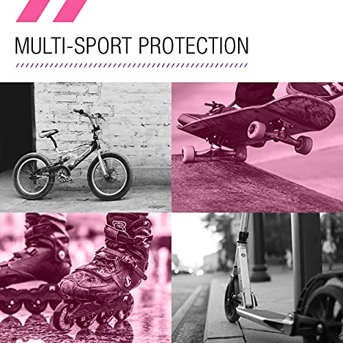 80SIX Multi-Sport Pad Set– Protective Gear for Skateboarding, Biking, Roller Skating, and Scooter - color: Pink Purple, size: 8+ Small/Medium