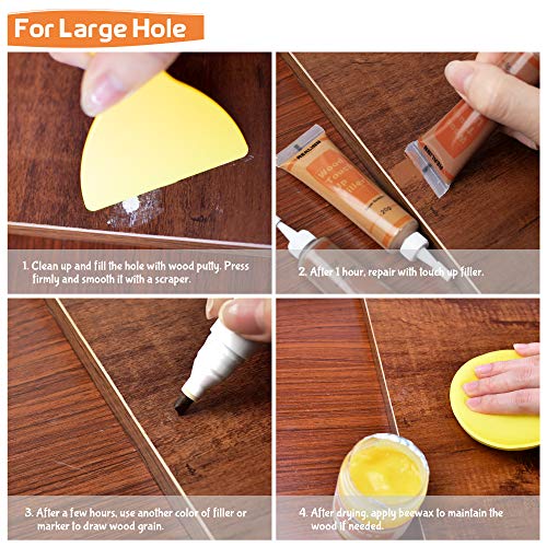 REALINN Wood Furniture Repair Kit- Set of 28 - Touch Up Markers