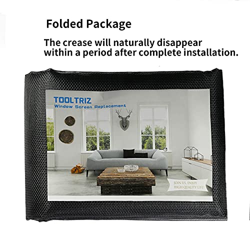 Tooltriz Pet Proof Window Screen Replacement, 39 inch W x 100 inch L, Upgraded Thicken Charcoal Mesh for Sliding Pet Screen Door Repair - Screen Door Protector for Dogs Patio Screen mesh - size: 39“ W x 100" L