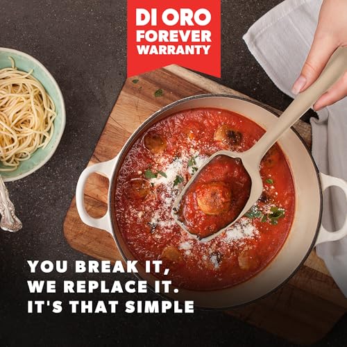 DI ORO Silicone Spoonula - Spoon Spatula, 600F Heat Resistant, Clay - color: Clay