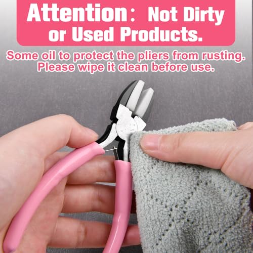 2 Pcs Jewelry Making Tools, Soft Jaw Plier with 6 in 1 Bail Making Plier 3mm to 10mm, Flat Nose Pliers with 2 Replacement Tips Wire Looping and Bending Pliers for Wire Wrapping Straightening - style: Soft Jaw Plier & Bail Making Plier