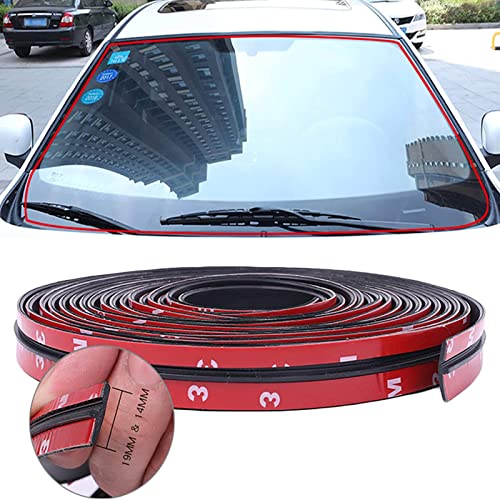 Car Rubber Sealing Strip Torcarvh Car Weather Stripping Protection Door Edge Windshield Adhesive T Shape Sealing Strip Cover Leak Sound Proofing (14mm, 10M) - size: 14mm, 10M