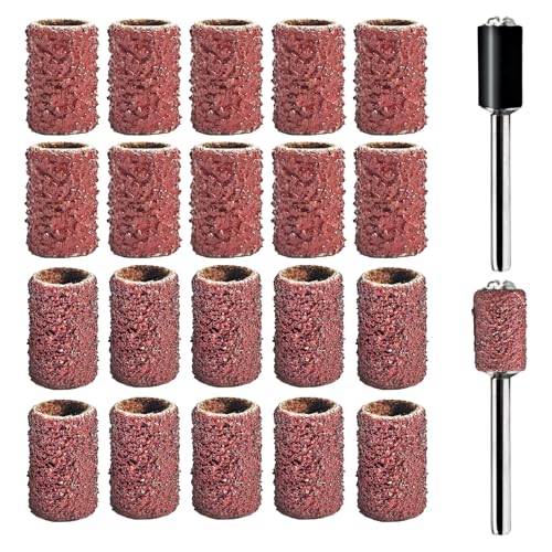 22-Pack Pet Nail Grinder Replacement Kit - 60 & 100 Grit Sanding Bands - size: 1/4 Inch