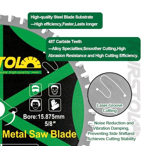 Metal Circular Saw Blade - 6-1/2" TCT Cutting Blade 48T Tungsten Carbide Tipped Blade Arbor 20mm with 15.87mm Washer for Steel, Iron, Nickel, Titanium, Ferrous Metals, Steel Pipe - size: 6-1/2"(165mm)