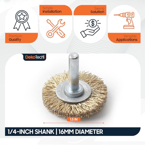 Brass-Coated Wire Brush Set – Wheel, Cup & End Brushes with 1/4" Hex Shank, Heavy-Duty Carbon Steel Bristles for Rust Removal & Paint Stripping (Copper Plated Steel) - style: Copper Plated Steel