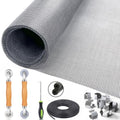 King&Charles Window Screen Replacement, 6in1 Window Screen Door Repair Kit - color: Gray, size: 48"×118"